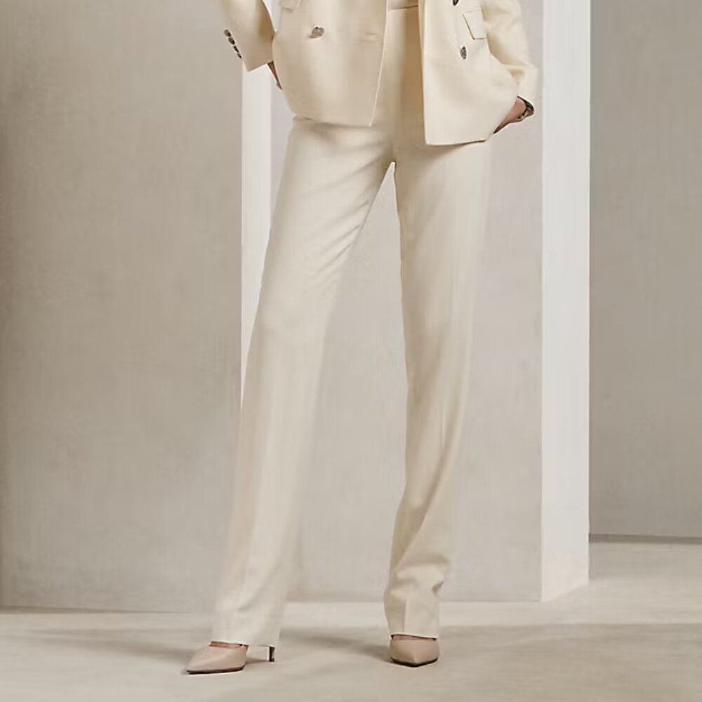 NWOT Ralph Lauren Collection Cream Straight Leg Pant